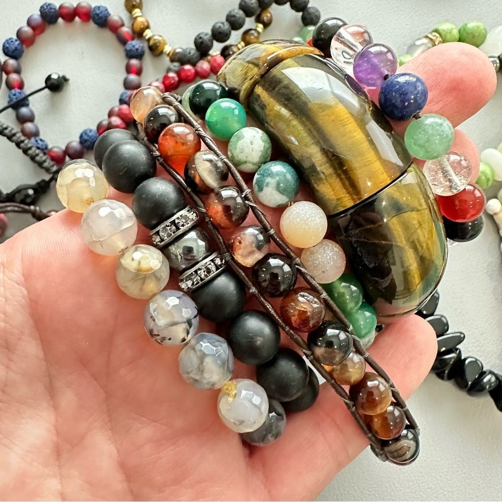 Gemstone Stone Beaded Bracelet Lot bundle